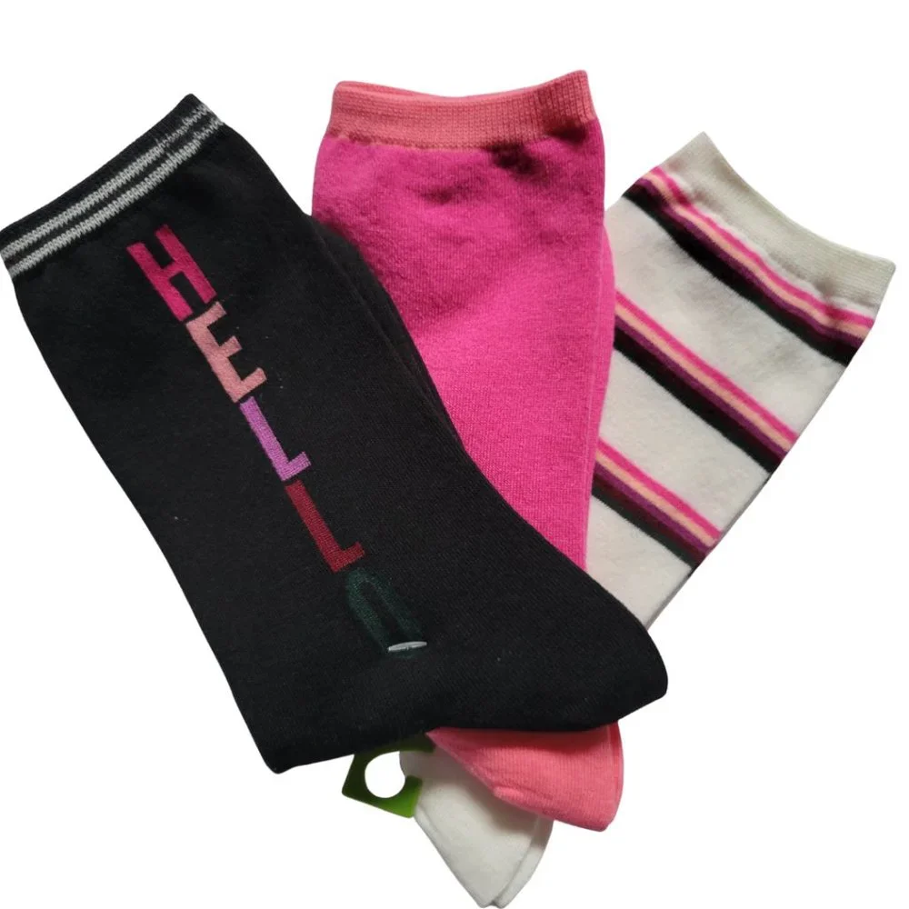 NWT♠️KATE SPADE♠️"Hello" Designer Crew Socks 3 Pairs New York - Picture 2 of 16